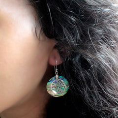 Shell & Silver Earrings - Classic Disc - MOP product image 5