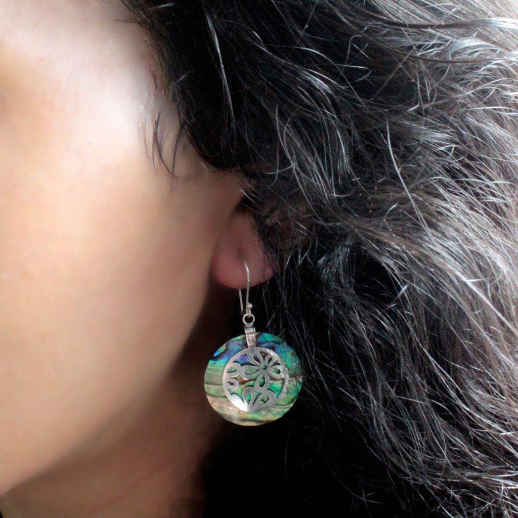 Shell & Silver Earrings - Classic Disc - Abalone product image 6
