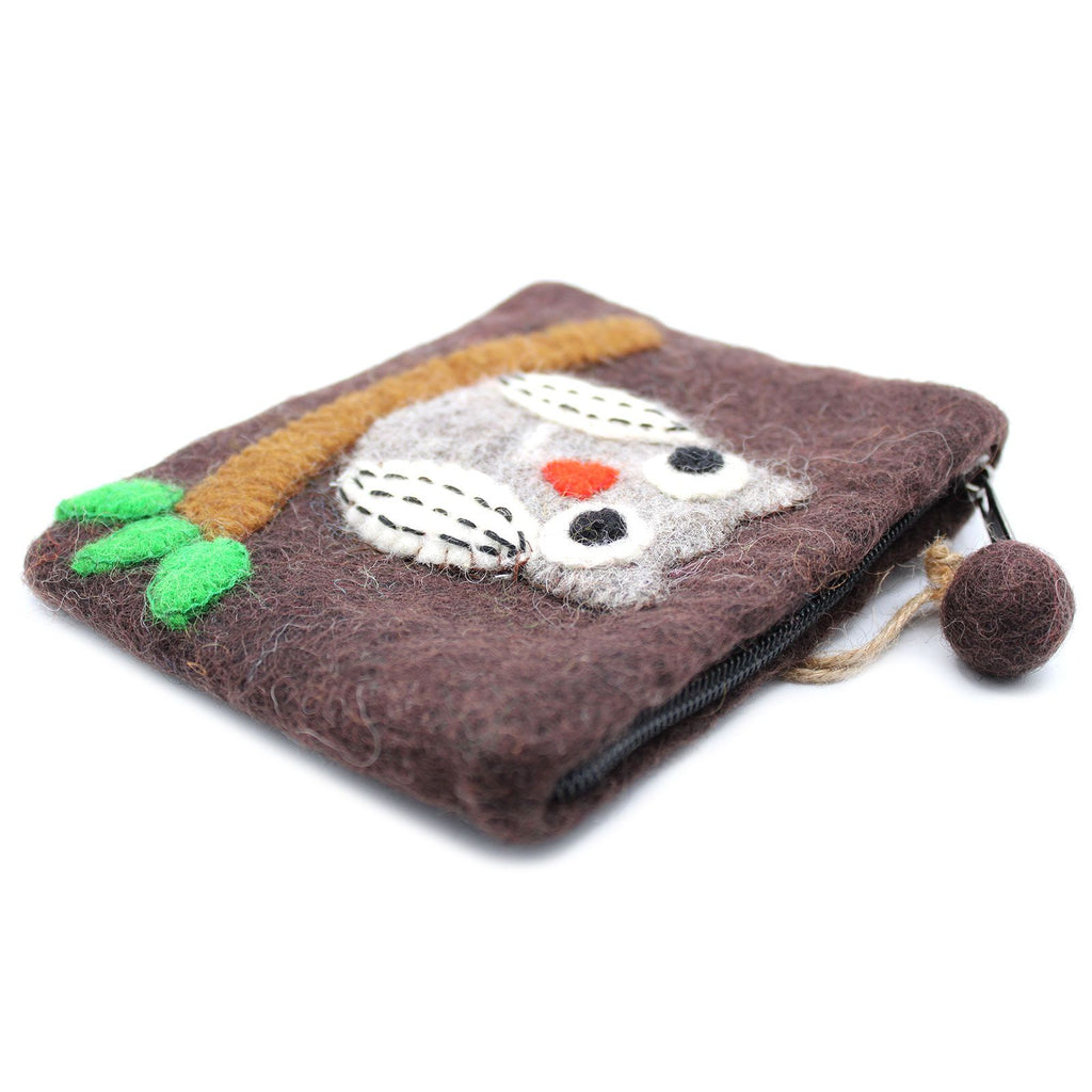 Natural Felt Zipper Pouch (asst) - Owl on Branch product image 5