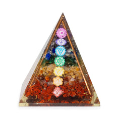 Med Organite Pryamids 7x6cm - Copper Bars - 7 Charkra Chips product image