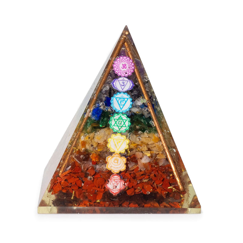 Med Organite Pryamids 7x6cm - Copper Bars - 7 Charkra Chips product image