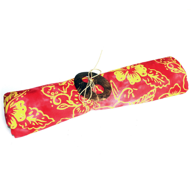 Bali Block Print Sarong - Tropical - Red & Yellow product image