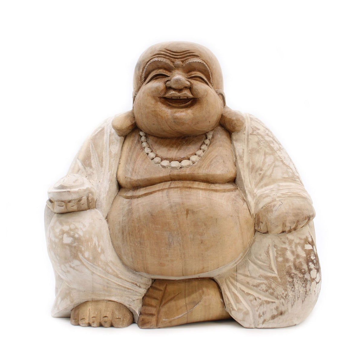 Happy Buddha - Whitewash 30cm product image