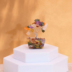 Mini Gemstone Tree on Orgonite Base - Multi Stones (15 stones) product image