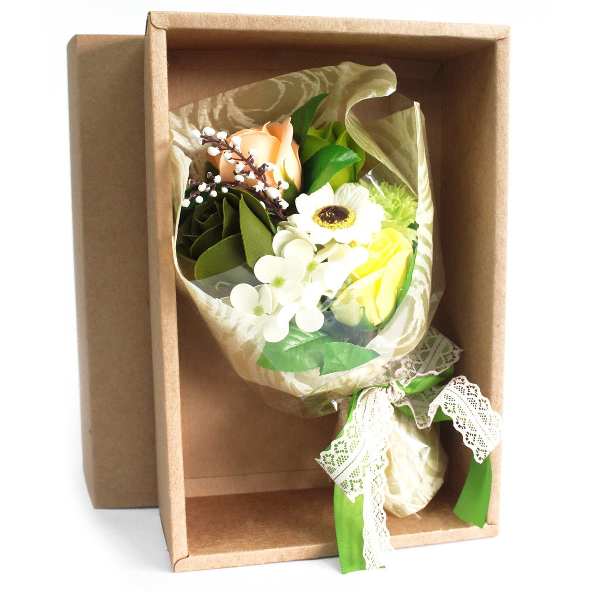 Boxed Hand Soap Flower Bouquet - Greens product image 3