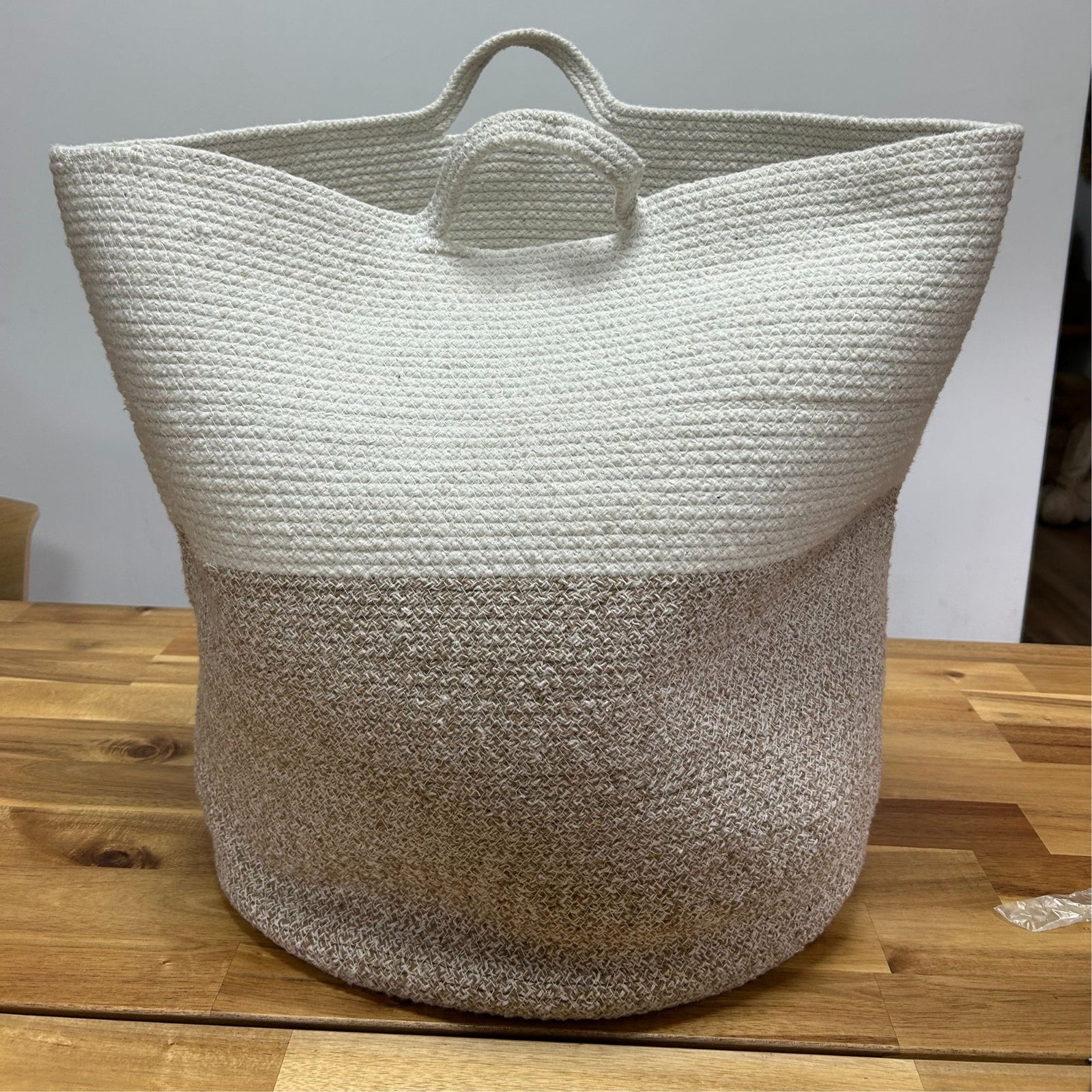 Cotton Rope Laundry / Storage Big Basket 45x40cm - Beige product image