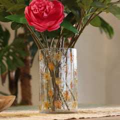 Natural Floral Glass - Tall Vase Candle Holder - Rose - (19x11cm) product image 4