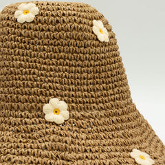 Nomad Sari Floppy Straw Sun Hat - Coffee & Daisies product image 4
