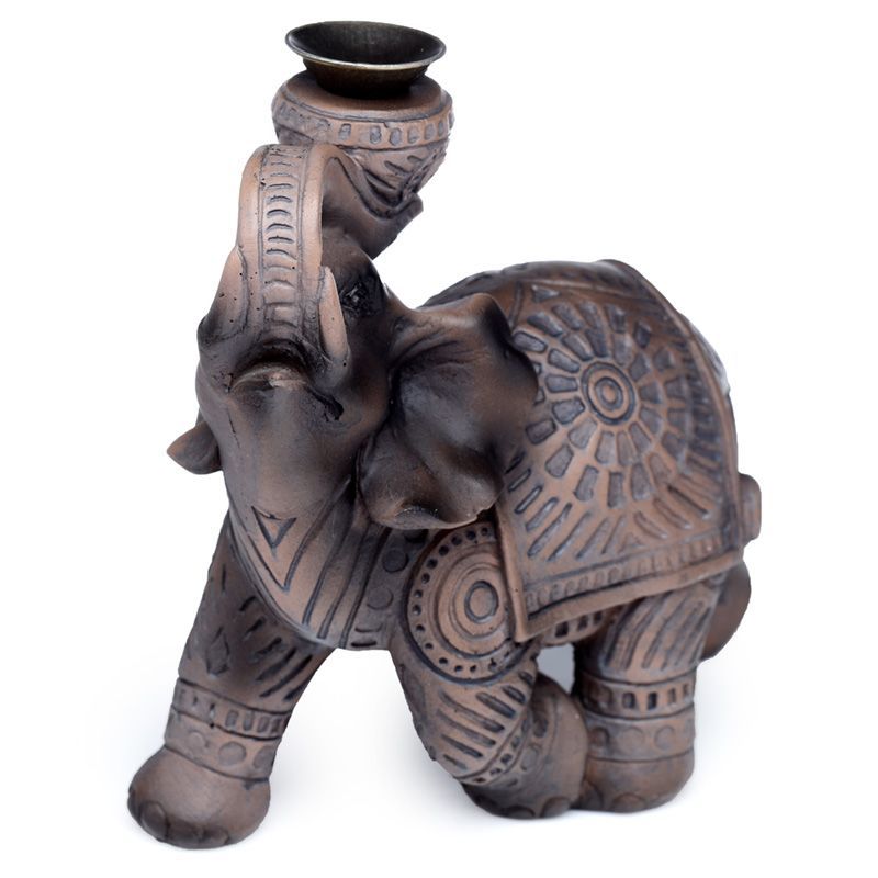 Wood Effect Elephant Backflow Incense Burner product image