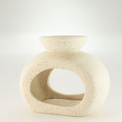 Ceramic Zen Oil Burner - Oval Pebble - Speckled Off-White product image 4