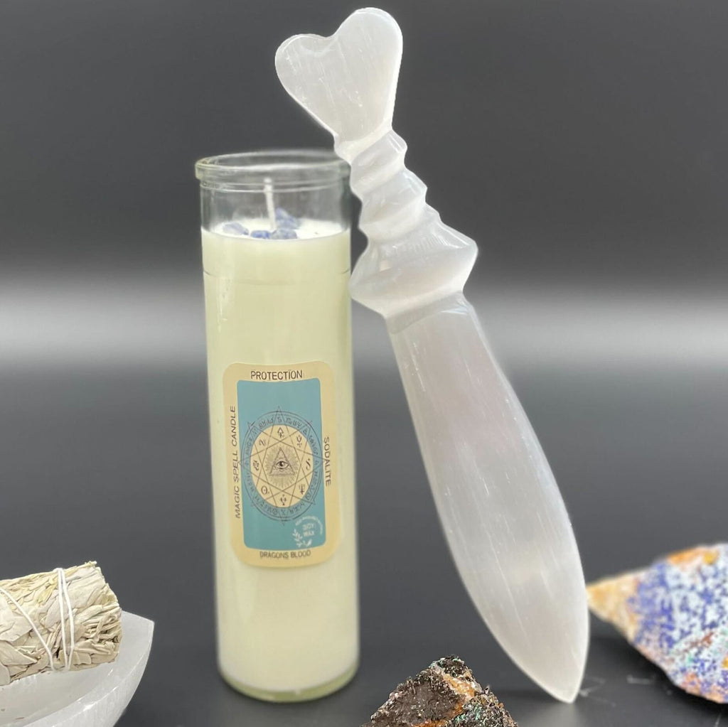 Selenite Lrg Ritual Knife - Spiral (25cm) product image 6