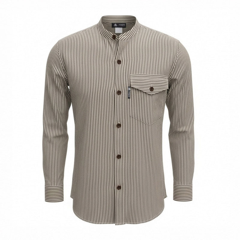 Nomad Sari Grandad Shirt - Grey Stone - Large product image