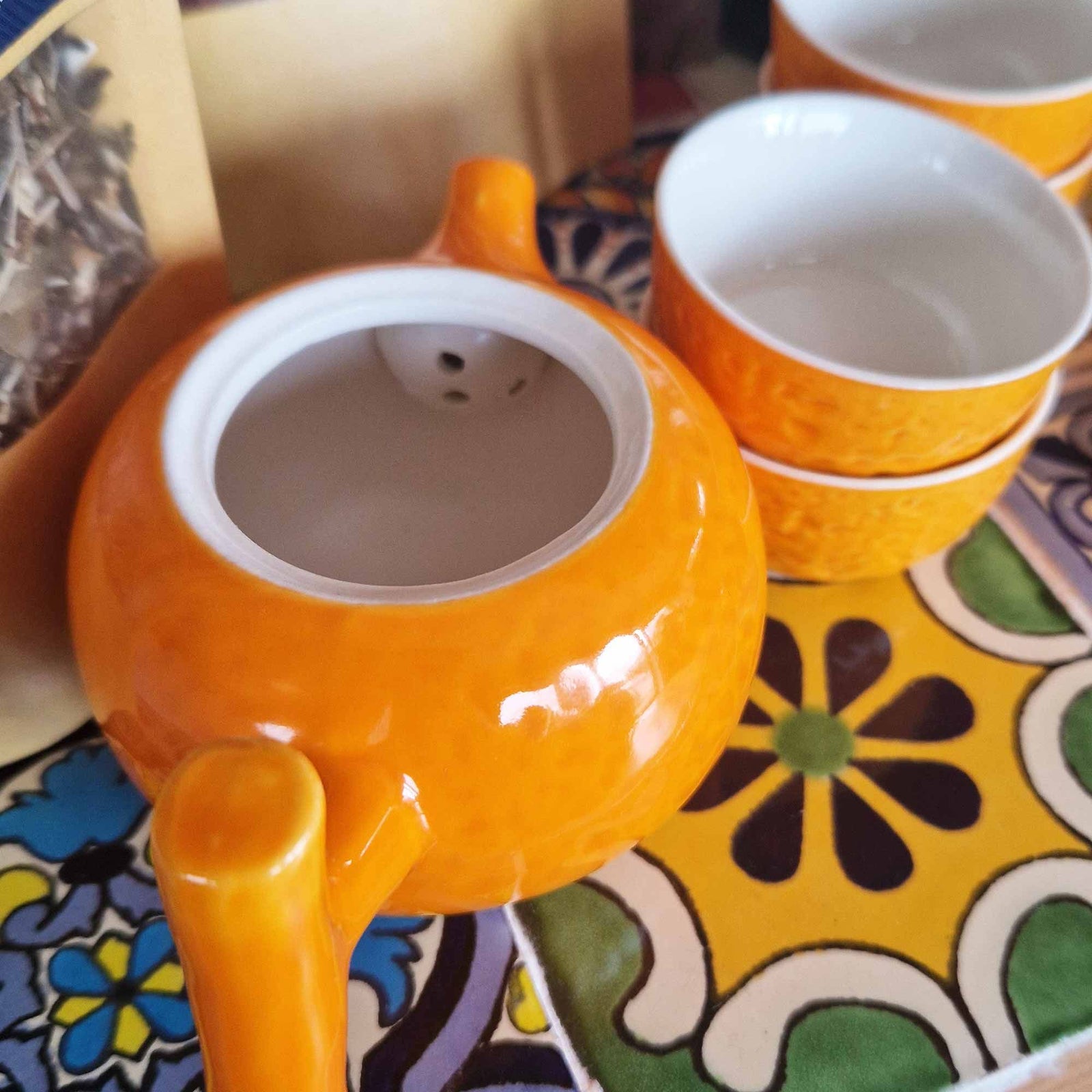 Herbal Orange Teapot Set - Pot & Four Cups product image