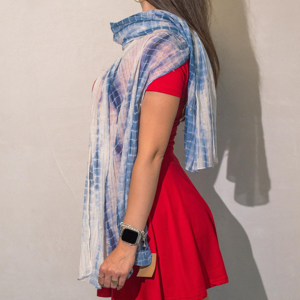 Nomad Sari Party Shine Scarf – Dusky Blue (180×50cm) product image 2