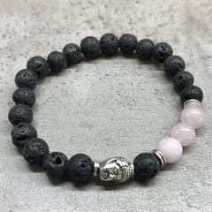 Lava Stone Bracelet - Buddha Rose Quartz product image 2
