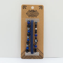 Mens Premium Bracelet Sets - Med Set Blues (asst) product image