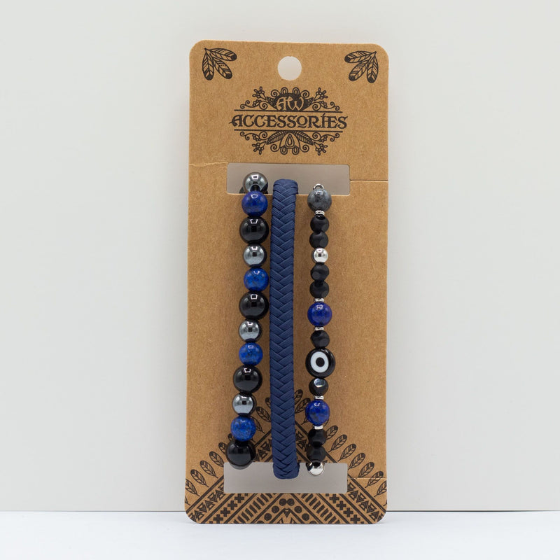 Mens Premium Bracelet Sets - Med Set Blues (asst) product image