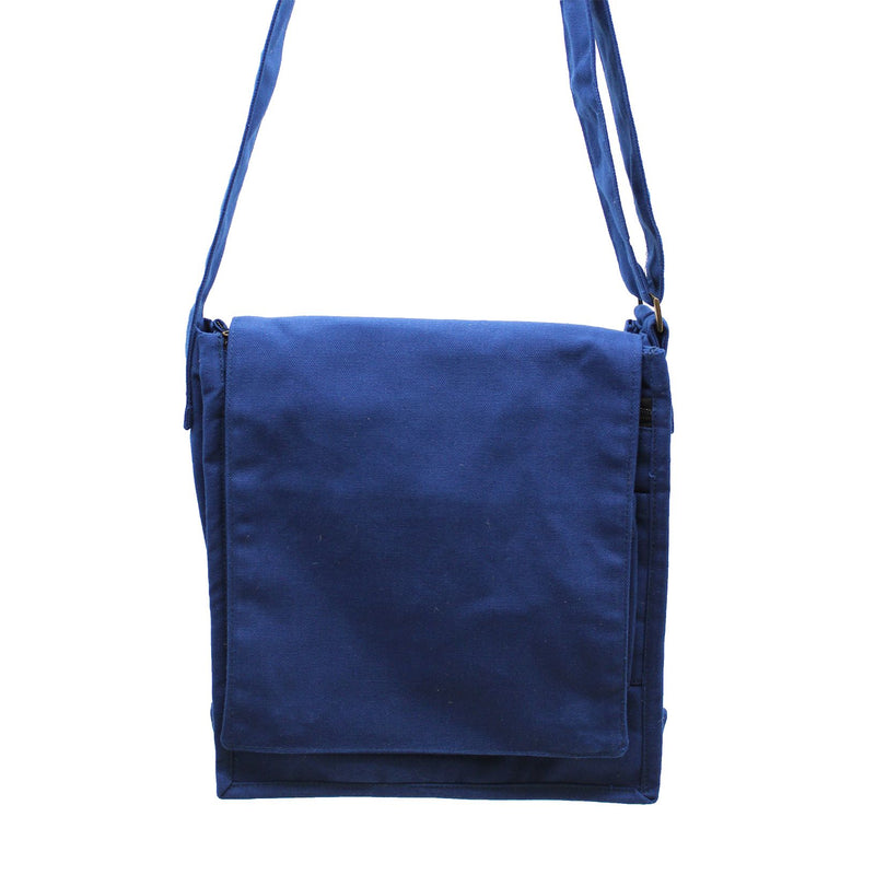 Cotton Canvas Messenger Bag - Navy Blue product image