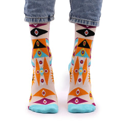 Hop Hare Bamboo Socks S/M - Psychedelic Evil Eye product image