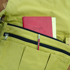 Cotton Canvas Laptop Messenger Bag - Mustard product image 2