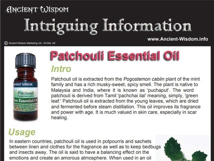 Patchouli Essential Oil Info product image