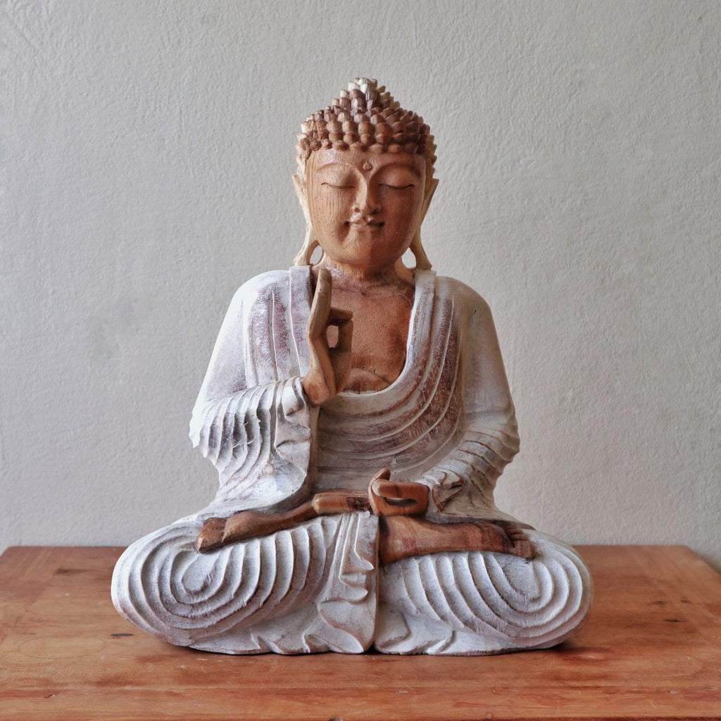Buddha Statue Whitewash - 30cm Teaching Transmission product image 4