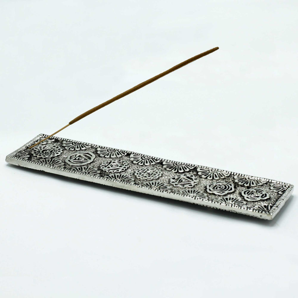 Polished Aluminium Chakra Long Incense Holder 23cm product image 3