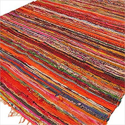 152 x 90cm Luxury Rag Rug - Orange product image