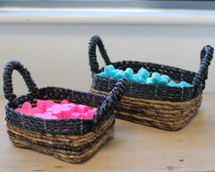 Banana Leaf & Hitam Raffia Square Basket- Set of 3 product image