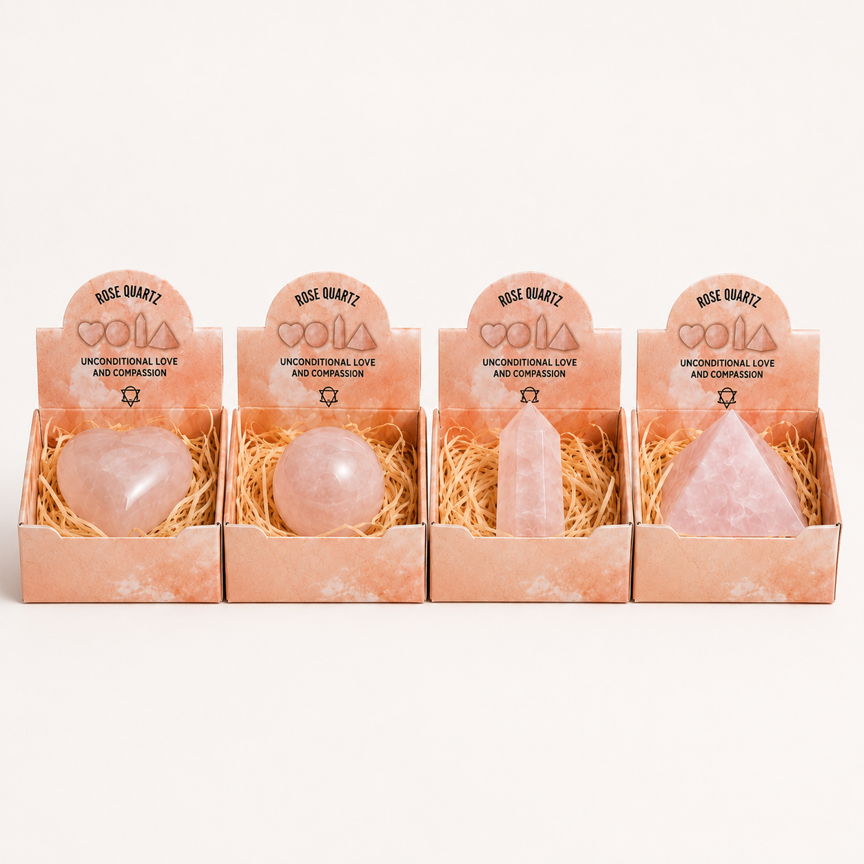 Four Gemstone Shapes - Rose Quartz product image
