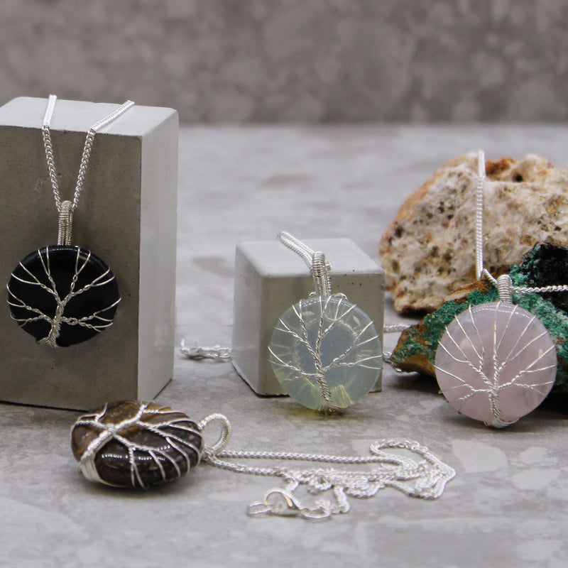 Tree of Life Gemstone Necklace - Opalite product image