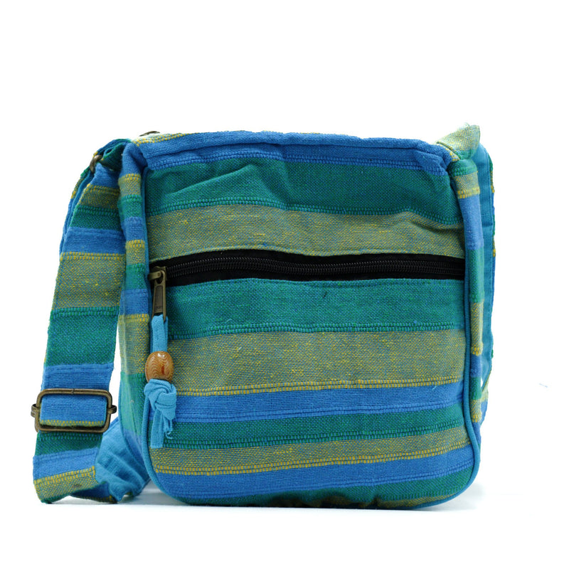 Lrg Nepal Sling Bag (Adjustable Strap) - Spring Meadows Green & Blue product image