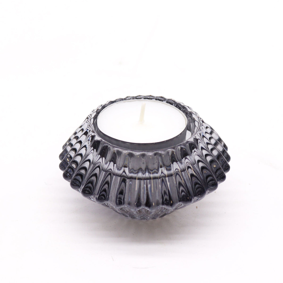 Flower Flip Dinner Candle / Tealight Holder - Midnight Grey product image 2
