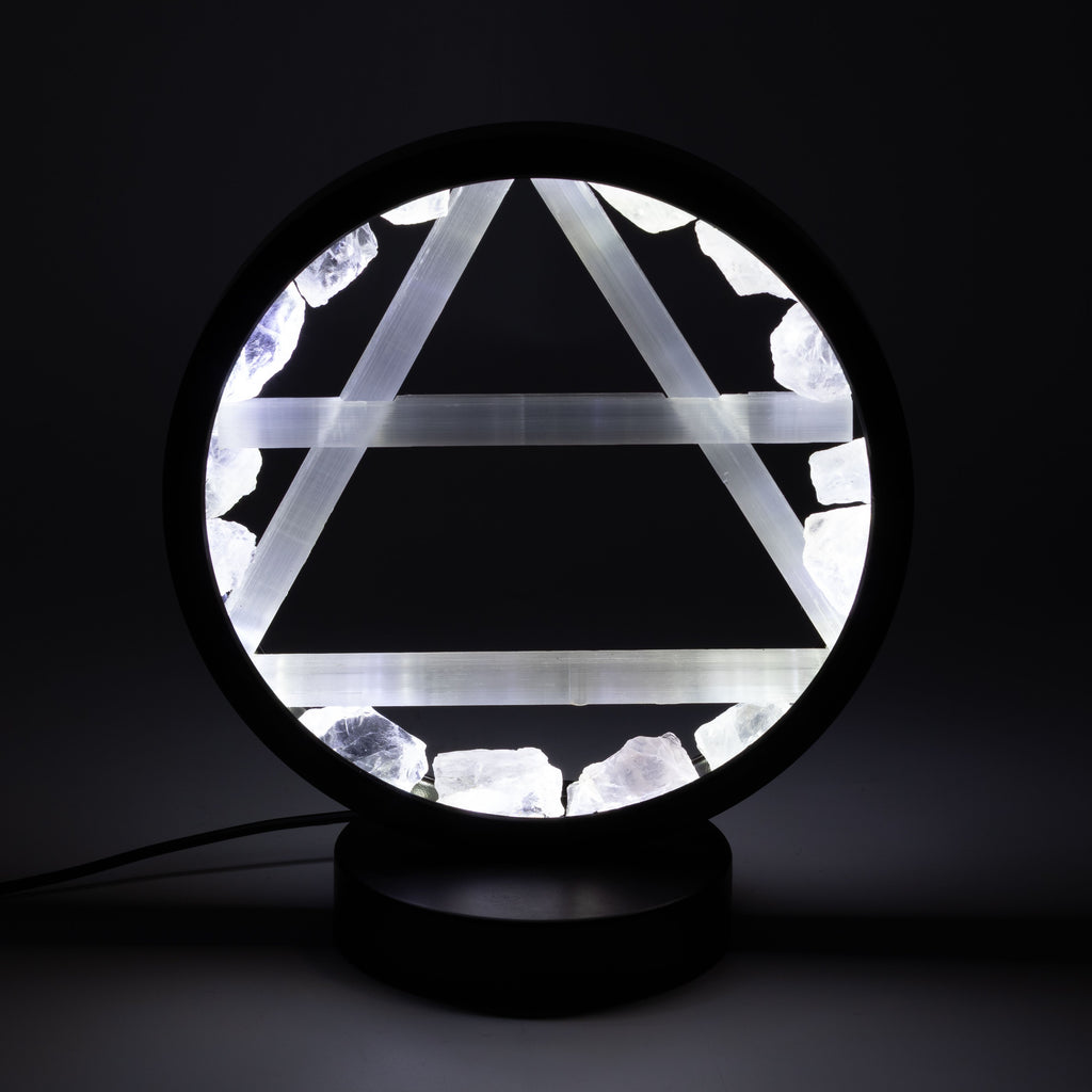Gemstone Halo Lamp - Air - Clear Quartz & Selenite – product view 4