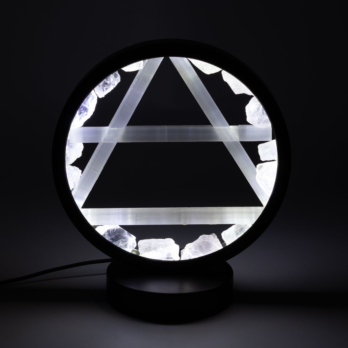 Gemstone Halo Lamp - Air - Clear Quartz & Selenite – product view 4
