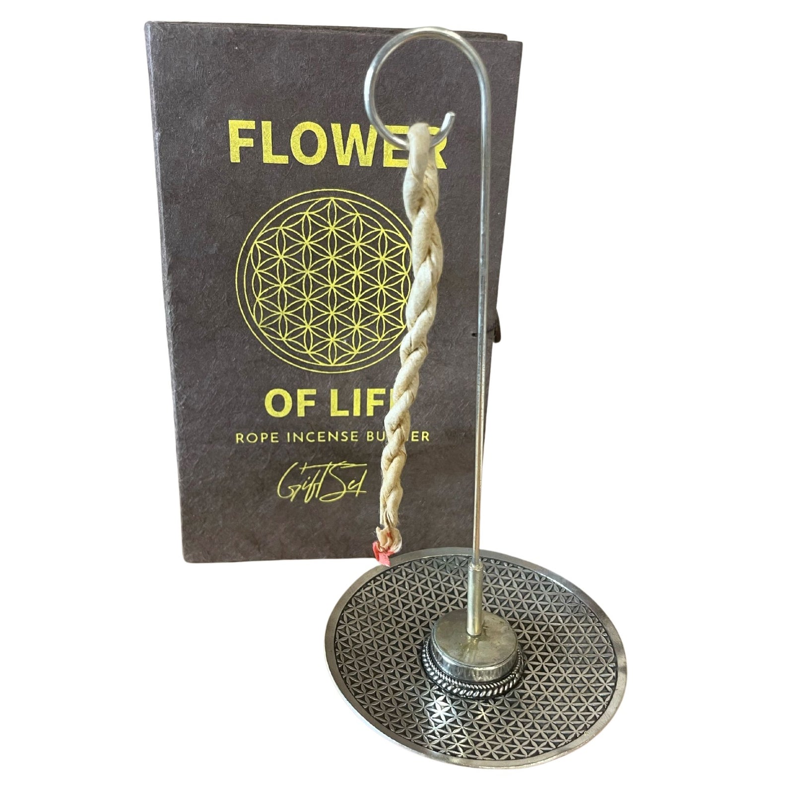 Rope Incense and Silver Plated Holder Set - Flower of Life product image
