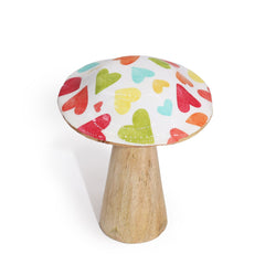 Small Enamelled Mushroom - 10cm - Pastel Hearts product image 4