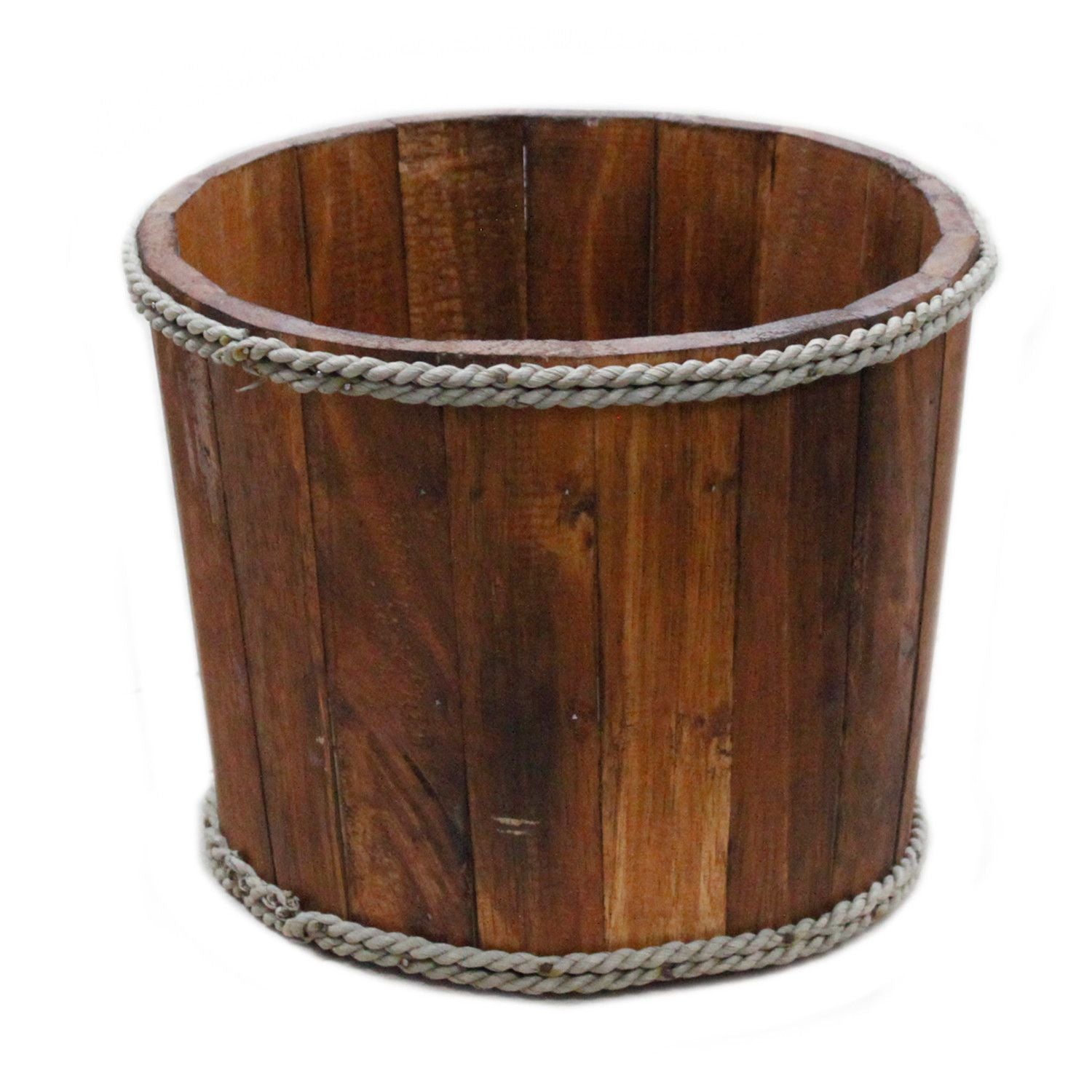 Small Wooden Storage Tub – Brown product image