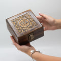 Mango Carved Tea Box - 4 Compartments