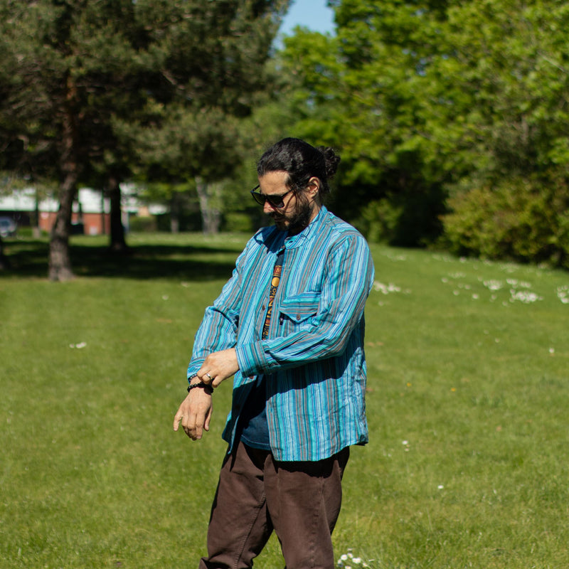 Nomad Sari Grandad Shirt - Turquoise - Medium product image
