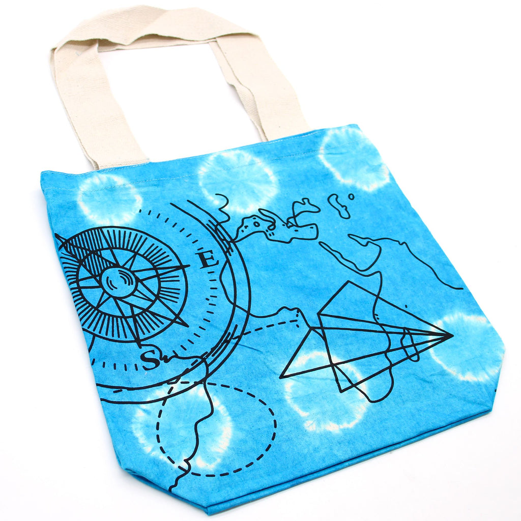 Tye-Dye Cotton Bag (6oz) - 38x42x12cm - Compass - Blue - Natural Handle product image 3