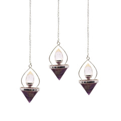Gemstone Lantern of Life Pendulum - Amethyst & Rock Quartz product image