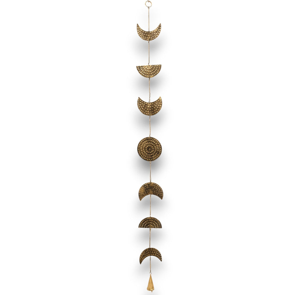 Indian Chimes - Brass Moon Phases Drop with Bell 25cm product image 2