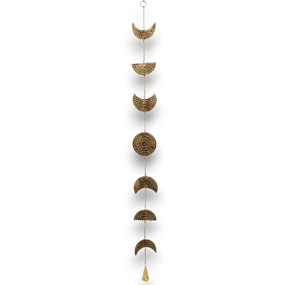 Indian Chimes - Brass Moon Phases Drop with Bell 25cm product image 2
