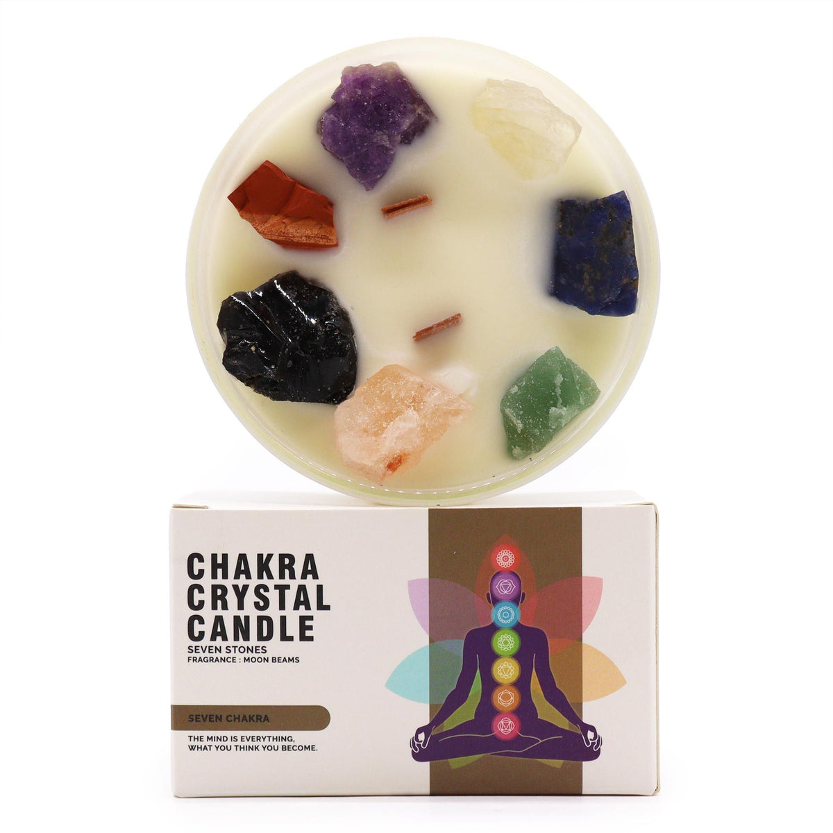 Large Chakra Crystal Candles - Seven Charkra product image