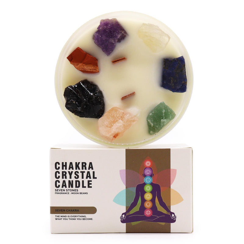 Large Chakra Crystal Candles - Seven Charkra product image