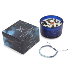 Zodiac Crystal Candle with Gemstone Bracelet - Pisces product image 3