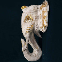 Large Elephant Head - Gold & Whitewash product image 2