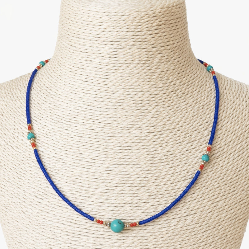 Nepalese Extra Fine Gem Necklace - Blue Onyx & Tree of Life product image