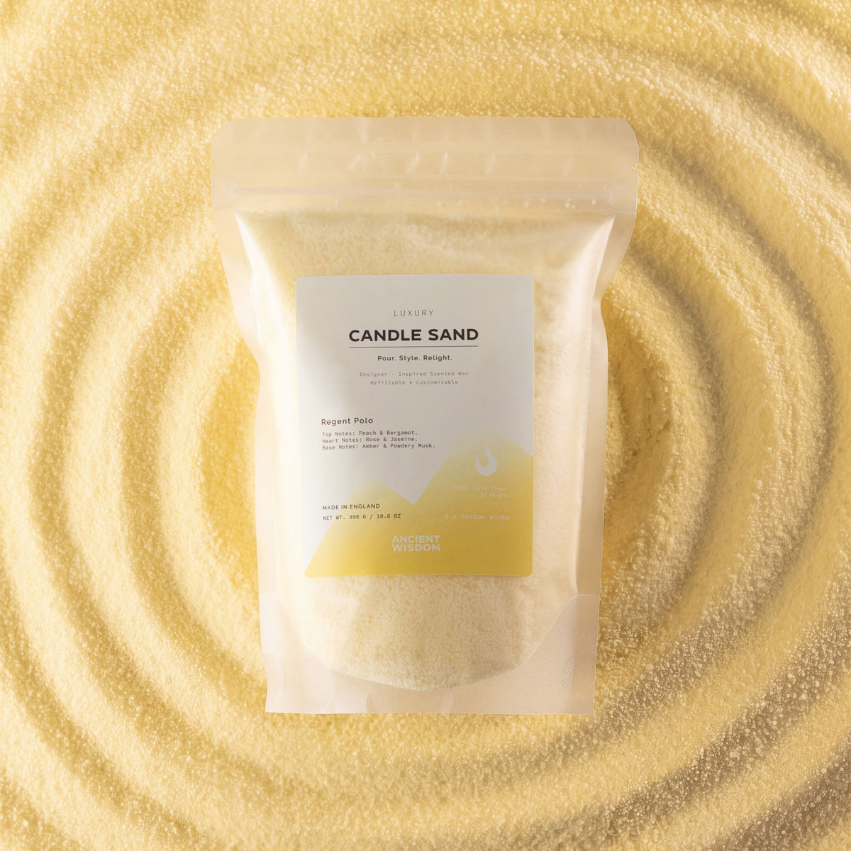 Fragranced Candle Sand - Cream - Regent Polo - 300g - product image 4